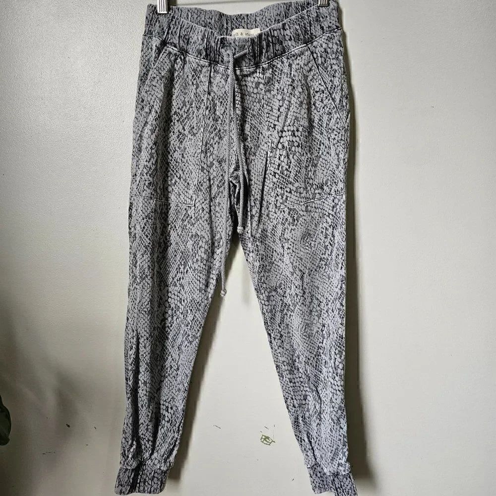 EUC CLOTH & STONE ANIMAL PRINT SOFT TENCEL BLEND JOGGER PANTS SZ XS